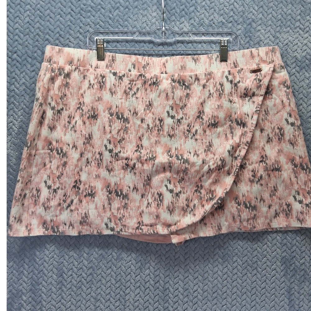 Jones New York Signature Pink Abstract Print Faux Wrap Skort XXL Pickleball